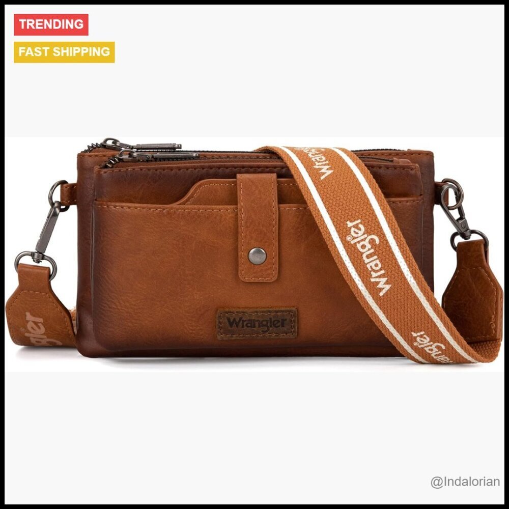 Crossbody Wallet Purse Vegan Leather Adjustable Strap Minimal Chic Travel